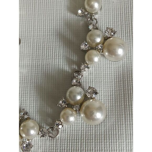 Paparazzi Toast to Perfection Rhinestone Encrusted & Faux Pearl Cluster Necklace - Picture 8 of 11